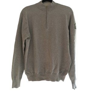 Peter Millar Men's Quarter Zip Gray Sweater, Size M